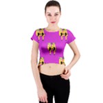 twin Emoji  Crew Neck Crop Top