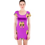 twin Emoji  Short Sleeve Bodycon Dress