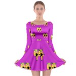 twin Emoji  Long Sleeve Skater Dress