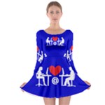 Online Dating Long Sleeve Skater Dress