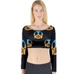 scream Emojis Long Sleeve Crop Top (Tight Fit)