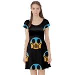 scream Emojis Short Sleeve Skater Dress