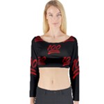 one hundred Emoji Long Sleeve Crop Top (Tight Fit)