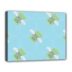 winged money Emoji  Canvas 14  x 11  (Stretched)