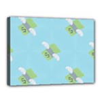 winged money Emoji  Canvas 16  x 12  (Stretched)