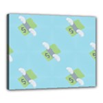 winged money Emoji  Canvas 20  x 16  (Stretched)