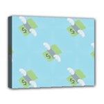 winged money Emoji  Deluxe Canvas 20  x 16  (Stretched)