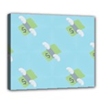 winged money Emoji  Deluxe Canvas 24  x 20  (Stretched)