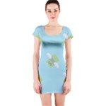 winged money Emoji  Short Sleeve Bodycon Dress