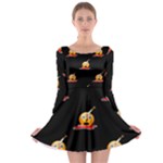 bloody Emoji Long Sleeve Skater Dress