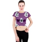 ghost Emoji  Crew Neck Crop Top