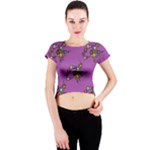 witch Emoji  Crew Neck Crop Top