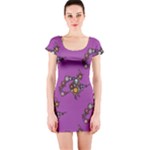 witch Emoji  Short Sleeve Bodycon Dress