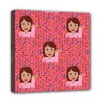 brunette girl emoji Mini Canvas 8  x 8  (Stretched)