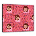 brunette girl emoji Canvas 24  x 20  (Stretched)