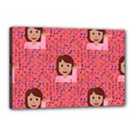 brunette girl emoji Canvas 18  x 12  (Stretched)