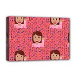 brunette girl emoji Deluxe Canvas 18  x 12  (Stretched)