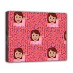 brunette girl emoji Deluxe Canvas 20  x 16  (Stretched)