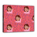 brunette girl emoji Deluxe Canvas 24  x 20  (Stretched)