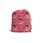 brunette girl emoji Drawstring Pouch (Medium)