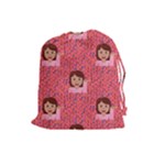 brunette girl emoji Drawstring Pouch (Large)