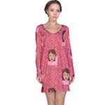 brunette girl emoji Long Sleeve Nightdress