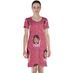 brunette girl emoji Short Sleeve Nightdress