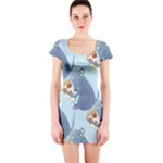 Pizza Rat Short Sleeve Bodycon Dress