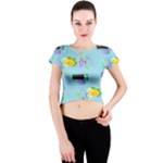 Lemon Party Crew Neck Crop Top