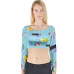 Lemon Party Long Sleeve Crop Top (Tight Fit)