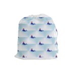 kawaii narwhal Drawstring Pouch (Large)