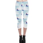 kawaii narwhal Capri Leggings 