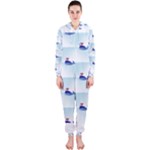 kawaii narwhal Hooded Jumpsuit (Ladies)