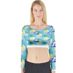 left Shark Long Sleeve Crop Top (Tight Fit)