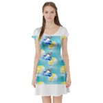 left Shark Short Sleeve Skater Dress