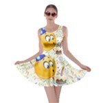 happy birthday emoji Skater Dress