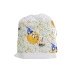 happy birthday emoji Drawstring Pouch (Large)