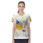 happy birthday emoji Women s Sport Mesh Tee