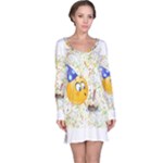 happy birthday emoji Long Sleeve Nightdress