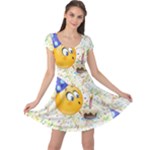 happy birthday emoji Cap Sleeve Dress