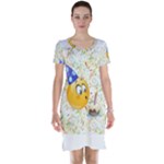 happy birthday emoji Short Sleeve Nightdress