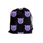 satan Emoji  Drawstring Pouch (Large)