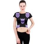 satan Emoji  Crew Neck Crop Top