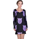 satan Emoji  Long Sleeve Nightdress