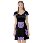 satan Emoji  Short Sleeve Skater Dress