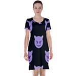 satan Emoji  Short Sleeve Nightdress