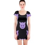 satan Emoji  Short Sleeve Bodycon Dress