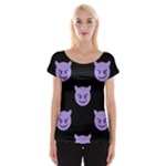 satan Emoji  Women s Cap Sleeve Top