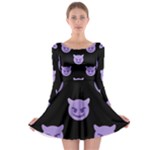 satan Emoji  Long Sleeve Skater Dress