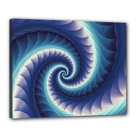 Purple & Aqua Spiral Fractal  Canvas 20  x 16  (Stretched) from ArtsNow.com